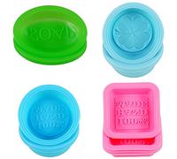 Seifenprofis Molde para Jabón Profesionales [16 Unidades] Silicona Forma Jabón Forma : Cuadrado, Oval y Redondo, Fabricado a Mano, Libre de Silicona