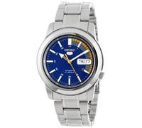 Seiko 5 automático esfera azul acero inoxidable reloj para hombre SNKK27K1