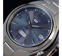 Seiko 5 automático esfera gris acero plateado reloj para hombre SNK621K1