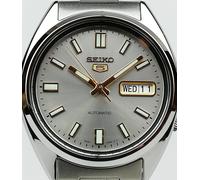 Seiko 5 automático plata gris esfera acero reloj para hombre SNXS75K1