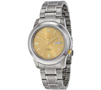 Seiko 5 Reloj Automático Hombre SNKK13K1 Oro Fecha Dial Plata Acero Inoxidabl...