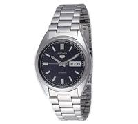 Seiko 5 Reloj automático para hombre plateado / azul con correa de acero inoxidable 37 mm Día/Fecha 3 ATM SNXS77K