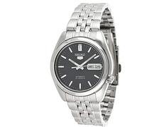Seiko 5 SNK357K1 - Reloj automático para Hombre, Esfera Negra, Correa de Acero Inoxidable, clásico, Stainless_Steel, Clásico