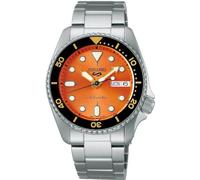 Seiko 5 deportivas skx ‘midi’ 38mm naranja | pulsera de acero inoxidable SRPK35K1