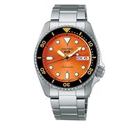 Seiko 5 deportivas skx ‘midi’ 38mm naranja | pulsera de acero inoxidable SRPK35K1