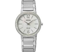 Seiko analógico modelo ladies solar madrepérola prateado. marca