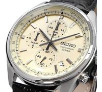 Seiko Conceptual Cronógrafo Vintage Crema Dial Correa Negra Reloj Hombre SSB3...
