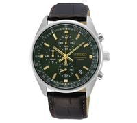 SEIKO Crono Elegante SSB385P1 Reloj Hombre Cuarzo Brazalete Piel Marrón Verde