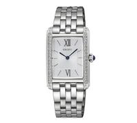 Seiko Cuarzo analógico, Plateado y Negro, Minimalista