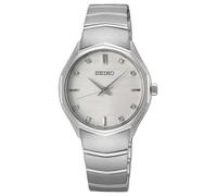Seiko Diamante Caprice (30 Mm), Esfera Blanca / Brazalete De Acero SUR615P1