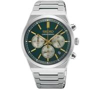 Seiko Essential Time SSB461P1 - Reloj cronógrafo (40 mm), esfera verde bosque/pulsera de acero inoxidable