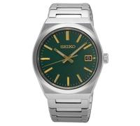Seiko Essential Time SUR601P1 - Pulsera de acero inoxidable con esfera verde bosque (38,9 mm)