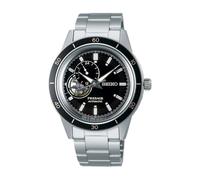 Seiko Presage - Reloj para Hombre, Movimiento automático japonés, Pantalla analógica, Correa de Acero Inoxidable plateada-ssa425j1, Negro, Pulsera