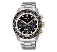 Seiko Prospex Speedtimer Chrono SSC941P1 Men's Solar Watch, Steel, Black Background, Gold finishing