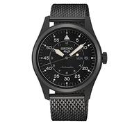 Seiko Reloj 5 Sports flieger automático con Esfera Negra y Pulsera milanesa Negra SRPH25K1