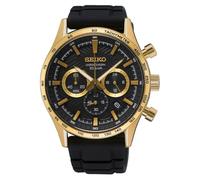 Seiko Reloj analógico de Cuarzo para Hombre con Correa de Silicona SSB446P1, Dorado, Correa