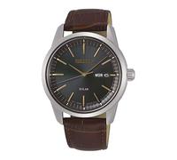 Seiko Reloj de vestir SNE529P1 – energía solar, analógico, correa de cuero para caballeros