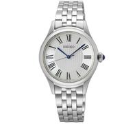 Seiko Reloj de Pulsera clásico para Mujer en Color Plateado con Correa de Acero Inoxidable, Resistencia al Agua: 5 Bar, diámetro de la Caja: 29,6 mm, SUR609P1