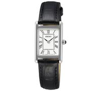 SEIKO Reloj De Pulsera Para Dama Con Correa De Cuero Negra SWR053P1