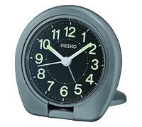 Seiko Reloj Despertador analógico de Viaje, Color Gris QHT018T