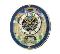 Seiko Reloj Melody, 37 cm, multicolor, analógico, melodías en movimiento, 18 melodías de alta fidelidad, funciona con pilas