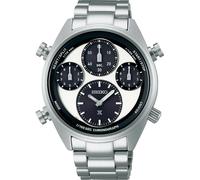 Seiko Speedtimer - Reloj cronógrafo Solar para Hombre, Plateado/Blanco, Pulsera
