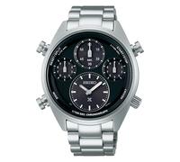Seiko Speedtimer - Reloj cronógrafo Solar para Hombre, Plateado/Negro., Pulsera