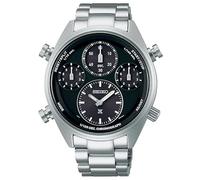 Seiko Speedtimer - Reloj cronógrafo Solar para Hombre, Plateado/Negro., Pulsera