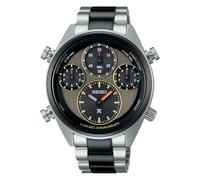 Seiko Speedtimer - Reloj cronógrafo Solar para Hombre, Plateado/Verde, Pulsera
