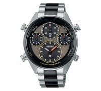 Seiko Speedtimer - Reloj cronógrafo Solar para Hombre, Plateado/Verde, Pulsera