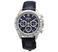 SEIKO SPIRIT SBTR019 Cronógrafo Cuarzo Cara Azul Reloj Hombre Correa de Cuero