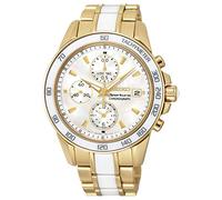 Seiko sportura Reloj para Mujer Analógico de Cuarzo con Brazalete de Acero Inoxidable bañado en Oro SNDX02P1
