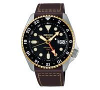 Seiko SSK036K1 Reloj 5 Sports Automático GMT, plateado, Correa