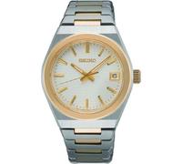Seiko SUR578P1 - Reloj analógico de Cuarzo para Mujer con Correa de Acero Inoxidable, Plateado/Dorado