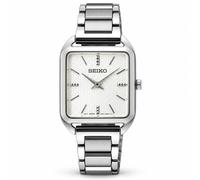 SEIKO SWR073P1 Reloj Mujer Clásico Cuadrante Blanco Rectangular Cuarzo Acero