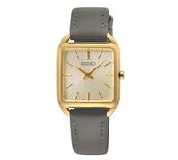 Reloj De Mujer Seiko Rectangular Gris/Dorado SWR090P1