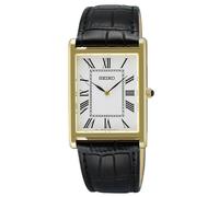 Seiko SWR104P1 Reloj De Pulsera Hombre Cuarzo Rectangular Piel Gris