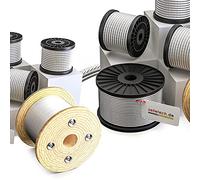 Seiletech.de Cuerda de acero inoxidable, 4 mm, 50 m, acero inoxidable AISI 316 inox, 7 x 7 mm, suave, cable de alambre inoxidable, industrial, navegación, transporte, barandilla forestal