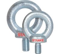 Seilwerk STANKE 10x cáncamo macho M8 tornillo con anillo, tornillo con ojo galvanizado 8 mm