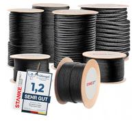 Seilwerk STANKE Cuerda de Polipropileno Negra 2mm 15m - Cuerda para Atar tomateras, para Tiendas de campaña, de Camping - SOGA Resistente a los Rayos UV