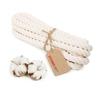Seilwerk STANKE Cuerda Gruesa de algodón 14mm x 30m, Trenzado de 3 Hilos - SOGA Gruesa para barandillas, Postes, Decoraciones - Resistente, Estable, Buen Agarre, Suave, 100% algodón Natural