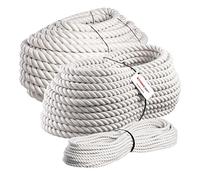Seilwerk STANKE SOGA Gruesa en algodón 30mm x 30m, Trenzado de 3 Hilos - Cuerda para rodapiés, Acabados de Paredes, protección de Bordes - Resistente, adherente, Suave, 100% algodón Natural