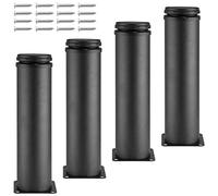 Seimneire 4 patas ajustables de 200 mm para muebles, patas de metal negro mate, patas de repuesto de acero inoxidable para sofá, armarios, estantes, muebles de bricolaje