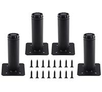 Seimneire 4 patas ajustables para muebles, 96 mm, patas de soporte de metal negro, patas de repuesto resistentes para sofá, mueble de TV, sofá, mesa de café, aparadores, aparadores, aparadores y