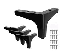 Seimneire 4 patas de muebles de 10,16 cm, estilo moderno, patas de sofá, patas de metal negro mate, patas triangulares para mesa, armario, sofá, sillón