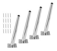 Seimneire 4 patas de muebles de 10 pulgadas, patas cónicas oblicuas de metal cromadas estilo mediados de siglo, patas de muebles para sofá, armario, mesa, silla, armario, sofá, otomano, proyectos de