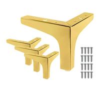 Seimneire 4 patas de muebles de 5 pulgadas, patas de sofá de estilo moderno, patas triangulares doradas de lujo para mesa, armario, sofá, silla