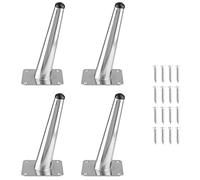 Seimneire 4 patas de muebles de 6 pulgadas, patas cónicas oblicuas de metal cromadas estilo mediados de siglo, patas de muebles para sofá, armario, mesa, silla, armario, sofá, otomano, proyectos de