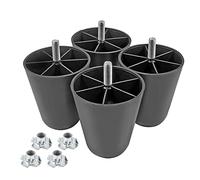 Seimneire 4 patas de sofá negras, patas cónicas de 4 pulgadas para muebles, patas de plástico con pernos de suspensión M10 para sofá, tocador, armario, silla, cama, mesa de café, 3.5 pulgadas / 90 mm