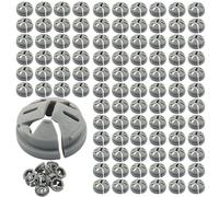 Seimneire Paquete de 120 conectores a granel de botón no metálico de 3/8-1/2 pulgadas, conector de cable de plástico, accesorios de conducto eléctrico, conector de cable gris para tomas de 1/2 pulgada